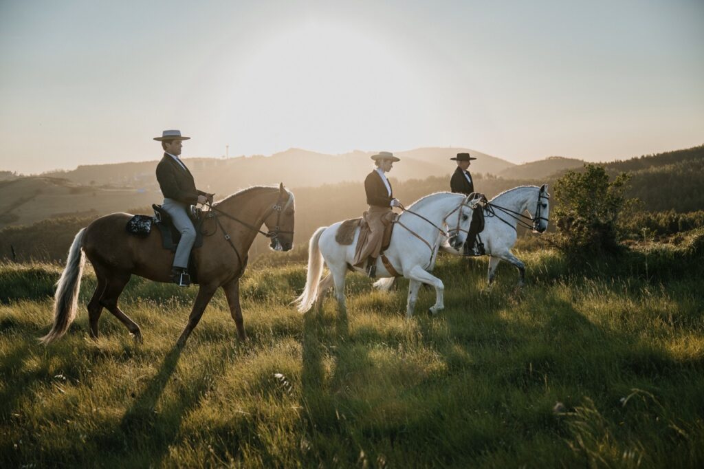 Riding into the sunset: embracing Portuguese tradition and elegance in our Lusitano Heritage costumes.